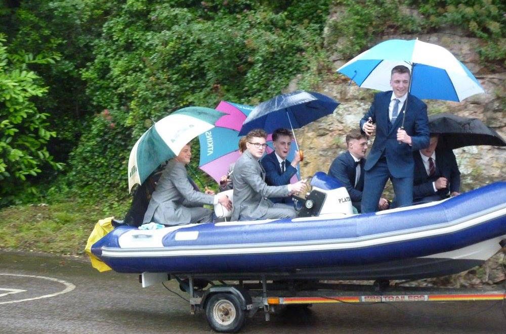 Boys on speedboat